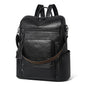 Shrrie Vegan Leather Laptop Backpack for Women 15.6 inch Work Backpack Fashion Travel Backpack Purse for Business College - color: Black01