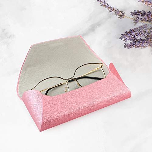 LifeArt Eyeglass Case Hard Shell, Portable Sunglass Case, Fashionable PU Leather Eyeglass Case, Lightweight - color: A_638_pink