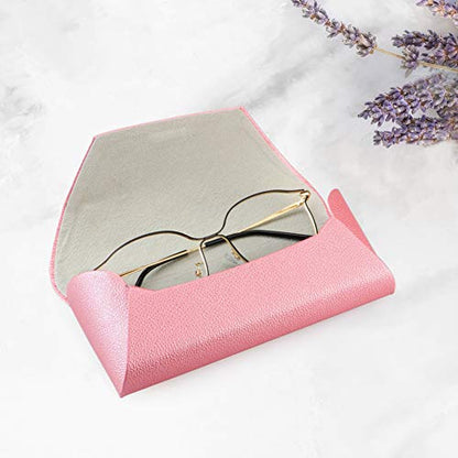 LifeArt Eyeglass Case Hard Shell, Portable Sunglass Case, Fashionable PU Leather Eyeglass Case, Lightweight - color: A_638_pink