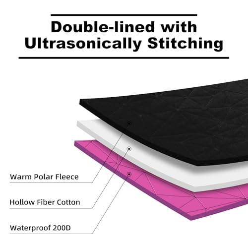 Large Outdoor Waterproof Blanket Extra Thick Fleece Stadium Blanket for Camping, Car, Pet, Picnics - Windproof, Wearable, Machine Washable 80" x 58" (Rose Purple) - color: Rose Purple
