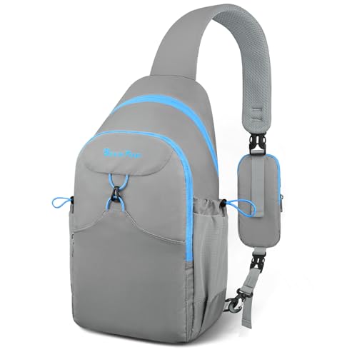 Seektop RFID Anti-Theft Crossbody Bag Sling Backpack for Women & Men, Casual Chest Daypack for Daily Travel - color: Gray