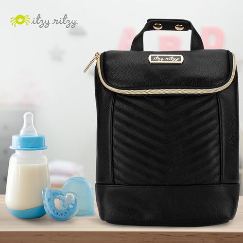 Itzy Ritzy Insulated Bottle Bag – Keeps Bottles Warm or Cool - Holds 3 Bottles and Features Interior Pocket For Ice Pack (Not Included), Jetsetter - color: Jetsetter