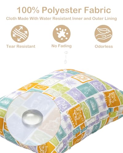 ALVA ALVABABY 2pcs Cloth Diaper Wet Dry Bags Waterproof Reusable with Two Zippered Pockets Travel Beach Pool Daycare Soiled Baby Items Yoga Gym Bag for Swimsuits or Wet Clothes 2LM21 - color: Colorful checkered shells and coconut trees