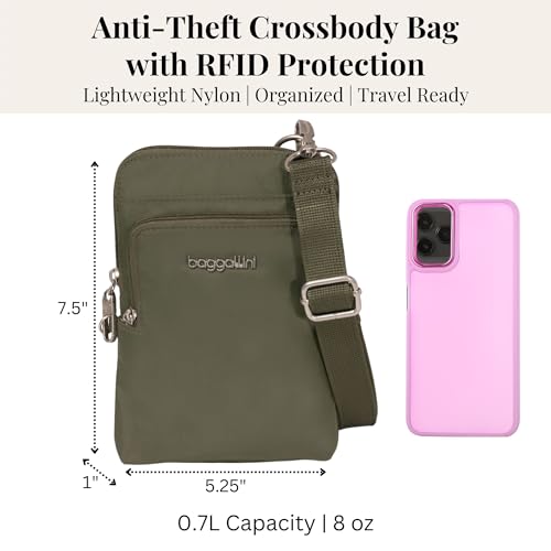 Baggallini Women's Securtex Anti-theft Activity Crossbody Bag - color: Thyme