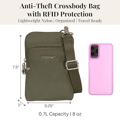 Baggallini Women's Securtex Anti-theft Activity Crossbody Bag - color: Thyme