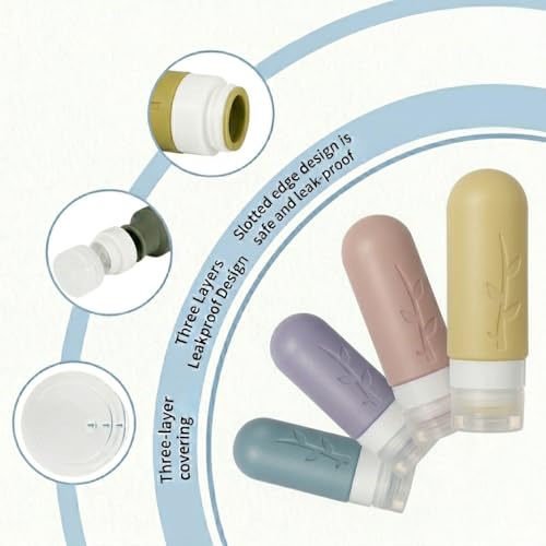 DEPOZA Travel Bottles Kit (16 Pack) - TSA Approved, Leak Proof Silicone Squeezable Containers for Toiletries. Complete Set with Jars, Sprayers & Bag (Light Purple) - color: Light Purple