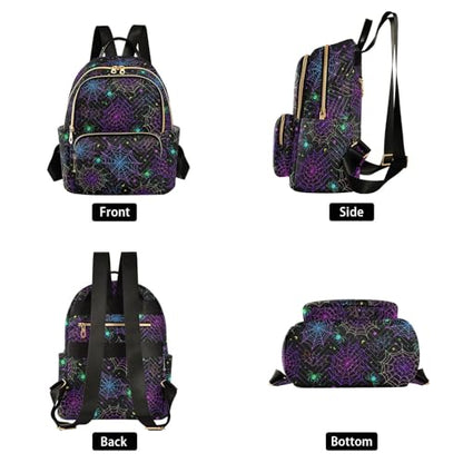 Women Fashion Backpack Purse Casual Lightweight Travel Shoulder Bag Goth Bat Spider Web Rucksack Ladies Bag, Medium - color: Color 03, size: Medium