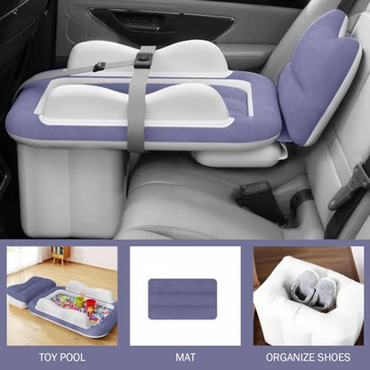 Toddler Airplane Bed, Comfortable Toddler Inflatable Bed with Pump, Patch Kit and Storage Bag, Portable for Car, Plane, Travel, Camping Airplane, Inflatable, Kids Travel B