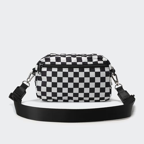 Pander Crossbody Sling Bag – Everyday Purse with Adjustable Strap, Perfect for Travel, Errands, and Daily Use - color: Checkered Black