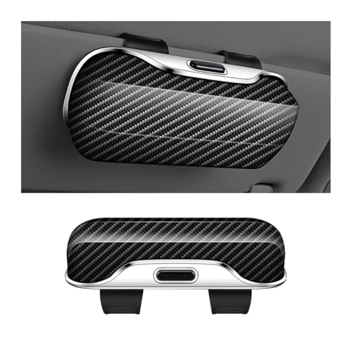 zipelo Sunglasses Holder for Car Sun Visor, Protective Automotive Eyeglasses Storage Case Hanger, Soft Vehicle Interior Glasses Organizer Box Accessories, Universal Fit (Carbon Fiber) - color: Carbon Fiber