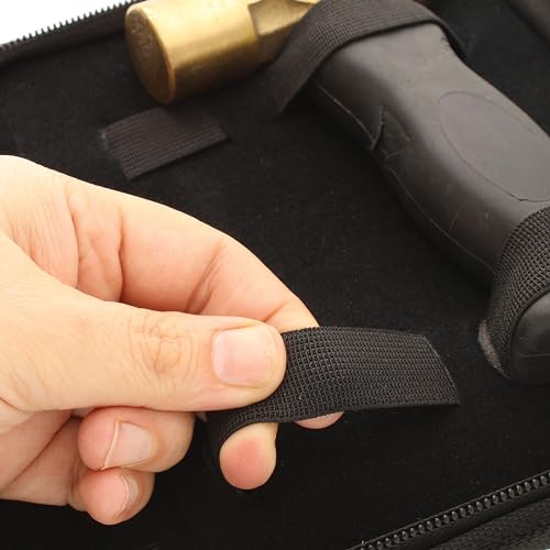 The Beadsmith Zippered Tool Pouch – 8” x 7” x 1.25” – 8 Bands – Made of Black Canvas – Use to Store and Transport Craft Pliers and Tools - color: Black, size: 8 Bands - Black