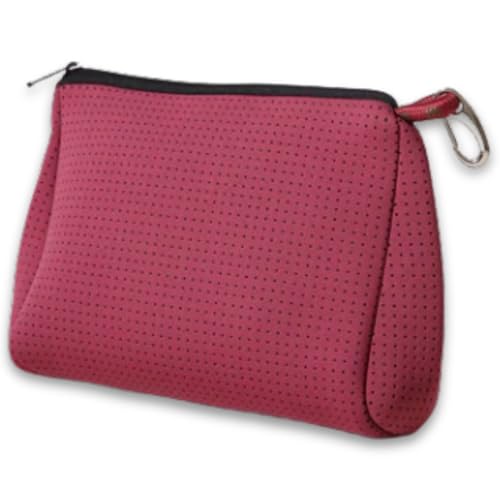 POPUPS Brand Large Makeup Bag with Zipper - Neoprene Machine Washable Travel Toiletry Cosmetic Organizer Pouch for Women (Basic Soft Plum) - color: Basic Soft Plum