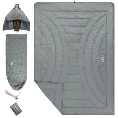 iClimb 3M Thinsulate Insulation Warm Camping Blanket Ultralight Compact - color: Light Grey, size: 72.8” × 55”, 1 lb
