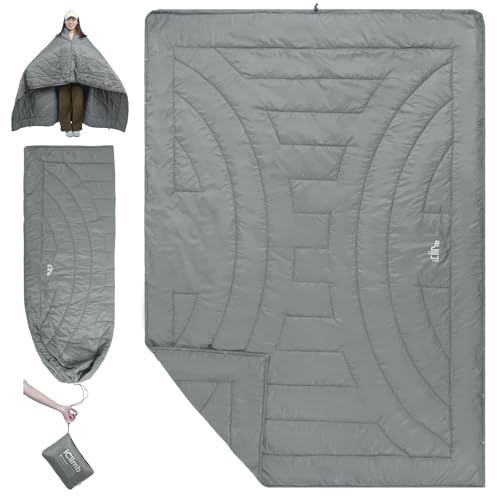 iClimb 3M Thinsulate Insulation Warm Camping Blanket Ultralight Compact - color: Light Grey, size: 72.8” × 55”, 1 lb