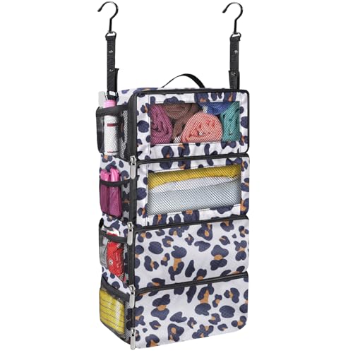 Hanging Travel Luggage Organizer Travel Bag Packing Organizers Luggage Organizer for Suitcase Carry on Closet Hanging Packing Cubes for Travel (Leopard Print) - color: Leopard Print