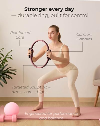 Pilates Kit for Women – Home Pilates Equipment Set with Ring, Ball & Resistance Bands | Pilates Starter Kit with Accessories in Gift Box - color: Cocoa, style: Essential Kit - 3PC
