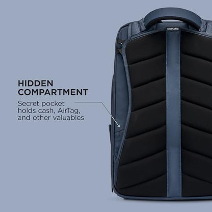 NOMATIC 20L Travel Pack - Mens Travel Backpack - Expandable to 30L - Water Resistant Daypack - TSA-Ready - Lightweight Business Traveling Backpack for Men - 16" Laptop Compartment - color: Navy, size: 20L