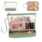 Ethereal Clear Makeup Bag, Green TSA Approved Toiletry Bag with Brushes Compartment Small Travel Make up Bags for Women - color: 08-green clear