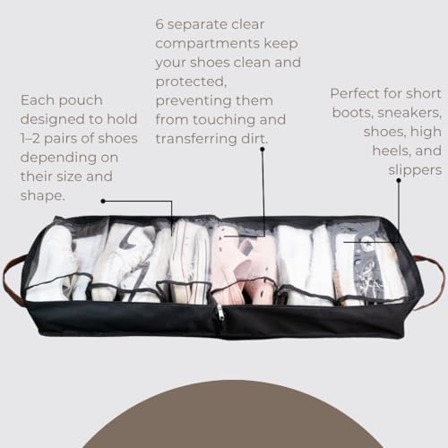 Shoe Bag for Travel, Portable Shoe Organizer, Storage Bag, Shoe Tote Bag for Women and Men - style: Black