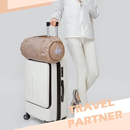 Foldable Sports Gym Bag with Wet Dry Pocket, Ultralight Travel Bag, Large Capacity Duffel Bag, Overnight Bag, Beach (brown) - color: Brown