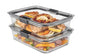 Rubbermaid Brilliance Glass Food Storage Containers, 8 Cup, Set of 2, BPA-Free, Leak-Proof, Clear - size: 8 cups (4-Piece)