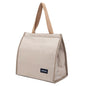 Insulated Lunch Bag for Work, 10.2"x5.9"x10.2" Oxford Waterproof Striped Canvas Tote Bag - color: Gold White