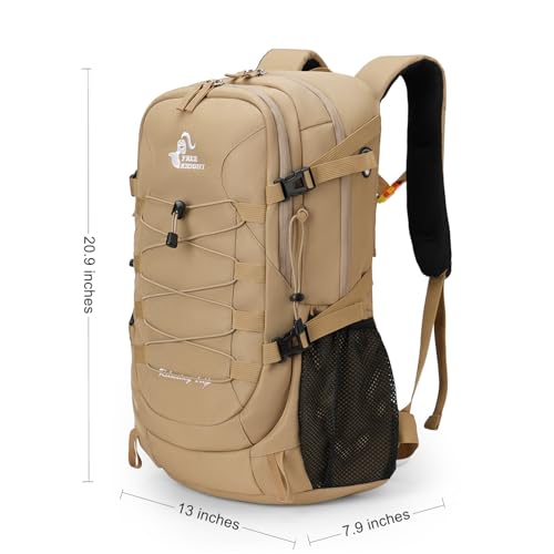 Bseash 40L Waterproof Hiking Camping Backpack with Rain Cover, Outdoor Sport Travel Bag Daypack for Climbing Skiing Cycling (Khaki) - color: Khaki