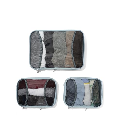 Baggallini Compression Cube 3-piece set - Lightweight Compression Packing Cubes for Travel - color: Pool