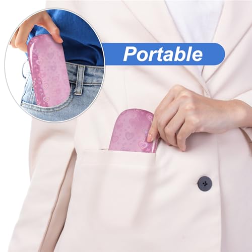 Joyberg Glasses Case, 2 Pack Eyeglass Case with Cleaning Cloth, Glasses Case Hard Shell Fits Most Glasses - color: Love Pink