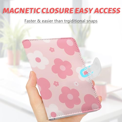 Passport Holder, Travel Wallet Cover with Pen Loop | Cute RFID Blocking Leather Case with Magnetic Closure for Travel Essentials-Garden - color: H-Garden