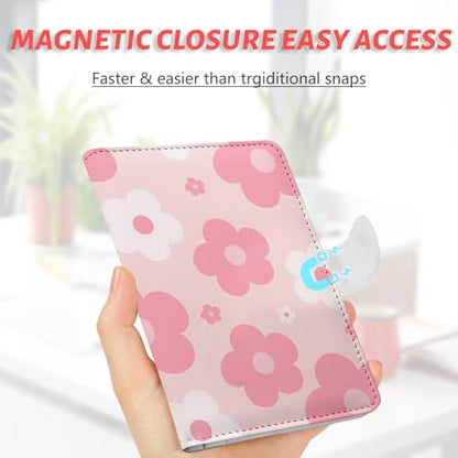 Passport Holder, Travel Wallet Cover with Pen Loop | Cute RFID Blocking Leather Case with Magnetic Closure for Travel Essentials-Garden - color: H-Garden
