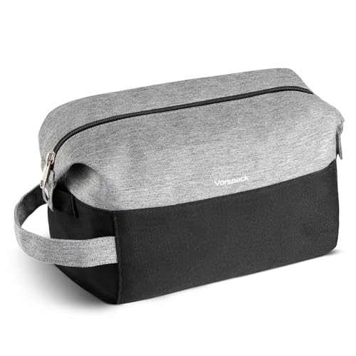 Vorspack Large Travel Toiletry Bag - Water Resistant Travel Bag for Toiletries, Cosmetics, Accessories, Gifts for Men - Black - color: Black, size: Large