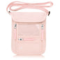 WALNEW Passport Holder Neck Pouch Travel Wallet for Women and Men, RFID Blocking Security Slim Traveling Wallet with Around Neck Lanyard Strap, Pink - color: Pink