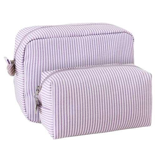 2pcs Makeup Bag Travel Toiletry Bag for Women Lightweight Make Up Bag Purse Organizer Pouches Large Cosmetic Bag Small Makeup Pouch Medicine Bag Travel Essentials for Women Purple - color: purple