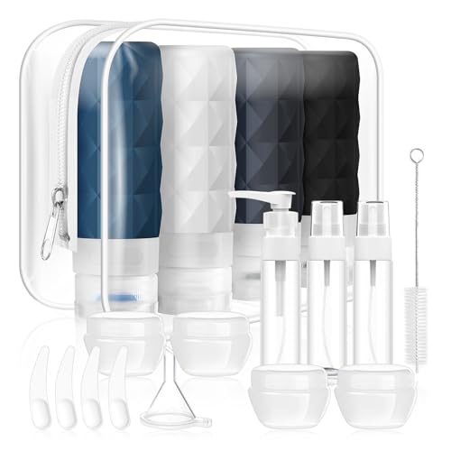 20Pack Travel Bottles Set,Leak Proof TSA Approved Travel Size Containers, Travel Essentials for Conditioner, Shampoo, Lotion & Body Wash Accessories (Dark Color) (Dark Color)