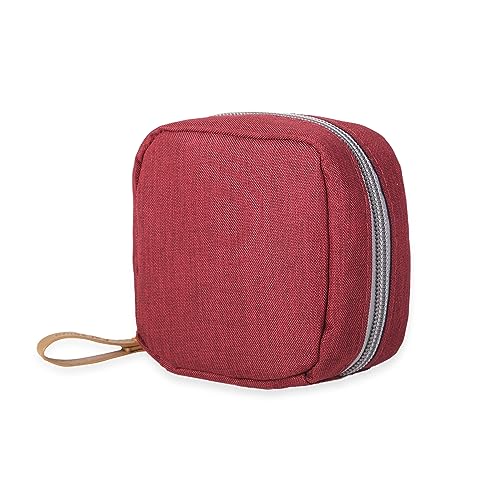 Hekyip Mini Cosmetic Bag, Travel Makeup Pouch, Portable Waterproof Cosmetic Pouch for Ladies Women, Mini (Mini Red) - color: Mini Red