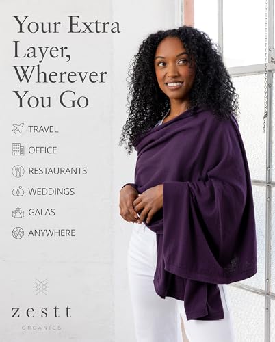 zestt Dreamsoft Travel Scarf, Wrap and Shawl for Women, Organic Cotton - color: Blackberry