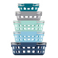 Ello Duraglass Mixed Meal Prep Sets Leak-Proof Glass Food Storage Containers with Silicone Sleeves and Airtight BPA-Free Lids, Dishwasher, Microwave, and Freezer Safe