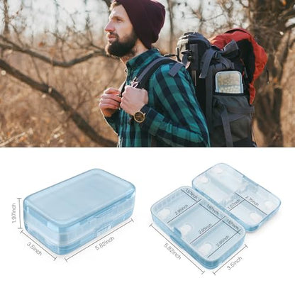 FYY Weekly Pill Organizer with Labels,8 Compartments Travel Daily Pill Case Airtight Moistureproof Large Pill Box to Hold Vitamins, Fish Oil, Supplements,Cotton Swab and Bandages-Blue - color: Blue
