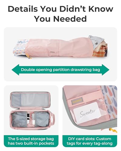 BAGSMART 6 Set /4 Set/2 Set Compression Packing Cubes for Travel, Lightweight Luggage Organizer Bags, Durable Space Saver Bags Travel Essentials - color: Baby Pink, size: Set of 6