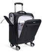 ECOHUB Carry On Luggage Airline Approved, 21 Inch Height Softside Carry On Suitcase with Spring Shock-Absorbing Spinner Wheels, Lightweight Travel Luggage with TSA Lock, Fits 22x14x9 Carry-On Bag - color: Black