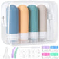 MODENGKONGJIAN 16 Pack Travel Bottles for Toiletries,TSA Approved Silicone Squeezable Travel Shampoo Bottles, 3oz Leak Proof Refillable Toiletry Cosmetic Containers（16 Pcs/Light Yellow） - color: 16PCS/Light Yellow