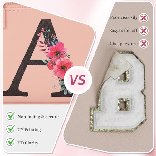 OCHEAL Initial Makeup Bag,Monogram Make up Bag Pink Travel Makeup Organizer Case Beauty Toiletry Cosmetic Bag with Brush Holder, Trendy Stuff Personalized Gifts for Women and Girls-A - color: Pink, style: A