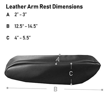 FH Group Premium Faux Leather Black Armrest Cover Semi-Universal Fit, One Pair, Set of 2 Black - color: Black, style: Armrest Cover