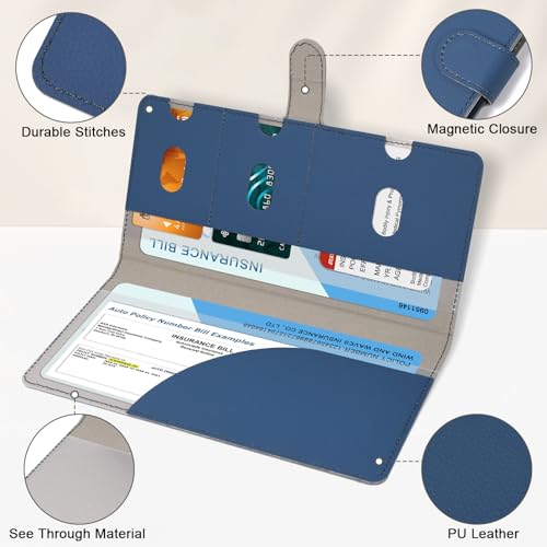 RSAquar Car Registration and Insurance Holder, Vehicle Glove Box Organizer Cool Car Accessories, Car Document Holder for Cards, Driver License & Essential Document, JD-Blue - color: JD-Blue