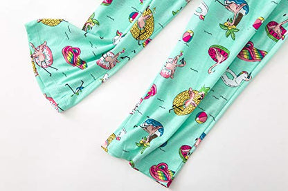 PNAEONG Women Pajama Set Sleepwear Tops with Capri Pants Casual and Fun Prints Pajama Sets - color: Beach, size: Medium