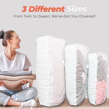 Vacbird 18 Pack Vacuum Storage Bags Set with Rechargeable Wireless Pump Large/Medium/Small Vacuum Seal Bags for Clothing Travel and Home, Compression Packing for Comforters, Blankets and Bedding - size: 18 Pack Combo