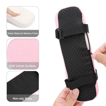 MOSISO Chair Armrest Pads (2 Pack), Memory Foam Home/Office Chair Arm Rest Covers Comfy Computer Gaming Elbow Cushion Removable Washable Elbow Support Forearm Pressure Relief, Pink - color: Pink