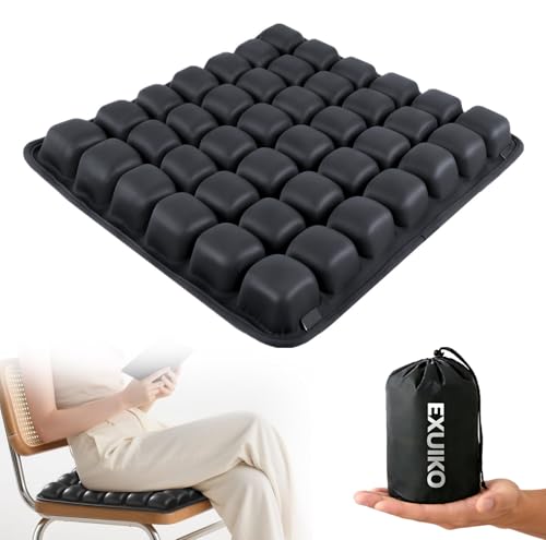 Inflatable Travel Seat Cushion, Built-in Air Pump Car Airplane Chair Cushion for Long Flight Driving Sitting, Office Chair Wheelchair, Pressure Sore Relief, for Sciatica,Coccyx & Buttock Bed Sore SC01