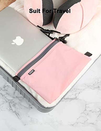 GOX Travel Toiletry Bag Carry On Zipper Pouch Cosmetic Kit Makeup Digital Bag Water Repellent Nylon (Pink) - color: Pink